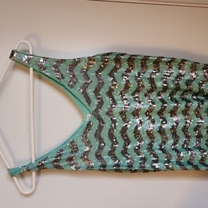 J Crew sequin chevron tank sz M